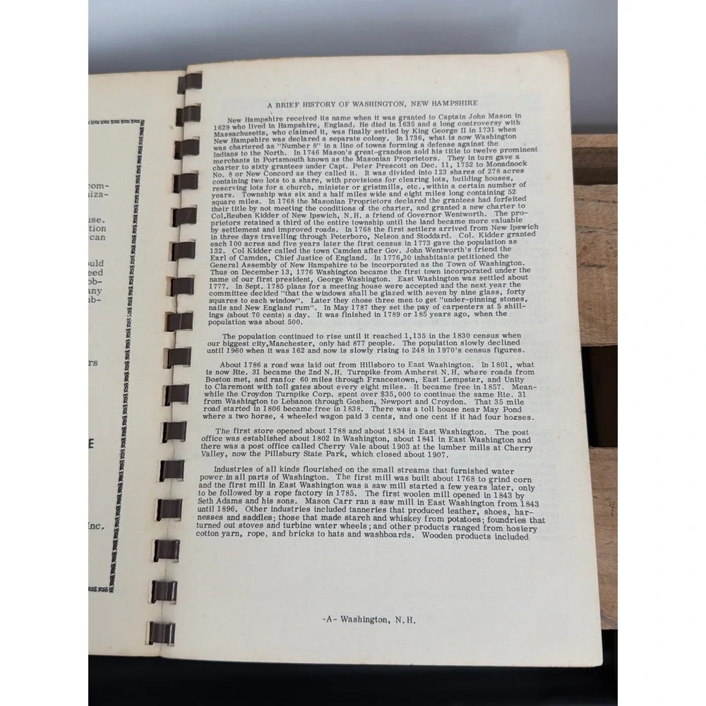 Vintage Washington NH‎ Bicentennial Cook Book Fire Dept Ladies Aux Spirit of 76